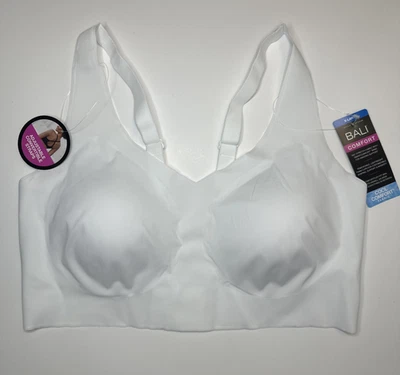 Sutiã Bali Feminino Comfort Revolution EasyLite Fecho Traseiro Sem Fio DF3496 Branco GG - Imagem 1 de 4