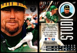 1996 Studio Mark McGwire Oakland Athletics #118, portrait/action dual layout, St - Picture 1 of 1