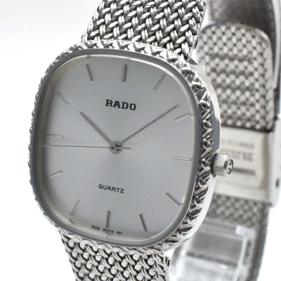 Vintage [Near MINT] RADO 132.9551.4 Silver Square Cushion Quartz Men's Watch - Image 1 of 4