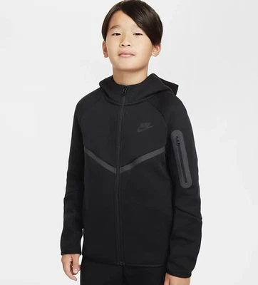 Sudadera con capucha Nike Sportswear Big Kids Tech Fleece negra HV5867 010 talla L envío rápido Foto 1 de 4