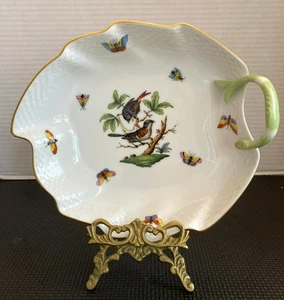 PINTADO A MANO HEREND VINTAGE ROTHCHILD PÁJARO Y MARIPOSAS PLATO HOJA 8" - Imagen 1 de 8