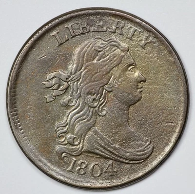1804 Draped Bust Half Cent 1/2c Crosslet 4 No Stems - Image 1 of 3