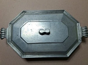 Bon Chef Zinn ovale Auflaufform mit Deckel - Vintage Metallwaren - Bild 1 von 8