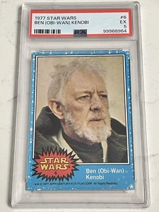 1977 Topps Star Wars #6 BEN OBI WAN KENOBI RC Rookie PSA 5 EX Clean Fresh Slab - Picture 1 of 2
