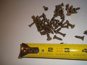 500 # 6 MESSING 1/2 ZOLL COMBO FLACHKOPF KREUZSCHLITZSCHRAUBEN ANGELAUFEN - Bild 1 von 1