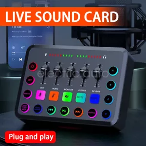 Gaming Audio Mixer Streaming Podcast/Recording DJ Music Mixer Sound Card Changer - Picture 1 of 16