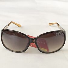 Brown tortoise shell frame sunglasses w/gold accent uva/uvb protection