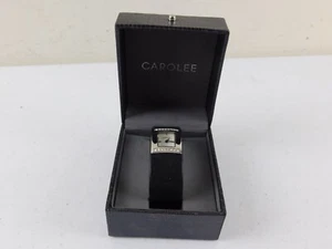 CAROLEE Women's Swiss Quartz Movement Black Velvet Bracelet Chrome Watch NEW - Picture 1 of 4