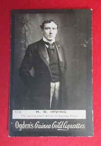 OGDENS GUINEA GOLD SCARCE 1901 CIGARETTE CARD  STAGE ACTORS 173  HENRY B. IRVING