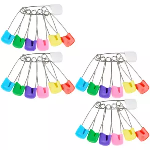 50 pezzi spille di sicurezza spilla pannolino bambino spilla pannolino bavaglini spille plastica testa abbigliamento spille - Foto 1 di 12
