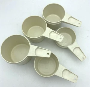 * Juego de 5 vasos medidores Tupperware vintage blancos 1/3 tazas - 1 taza - Imagen 1 de 2