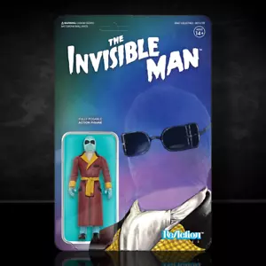 The Invisible Man (Clear) - Figura de Reacción Universal Monsters 3 3/4 pulgadas - Imagen 1 de 2