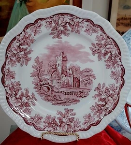 Spode Archive Collection Plate Regency Series "RUINS" Cranberry Red ENGLAND 11" - Picture 1 of 5