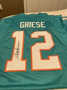 Bob Griese Miami Style Autographed Custom Jersey Size XL JSA Authenticated - Picture 1 of 6