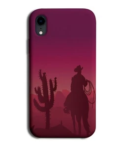 Funda protectora para teléfono con silueta de vaquero a caballo contorno de sombra vaqueros cactus J508 - Imagen 1 de 1
