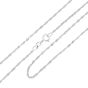 Collana donna catenina singapore oro bianco 18kt grammi 1,00 cm45 - Picture 1 of 1