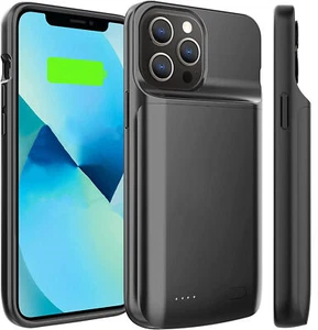 For iPhone 16 15 14 13 12 11 8 XR External Battery Charger Case Power Bank Cover - Picture 1 of 38