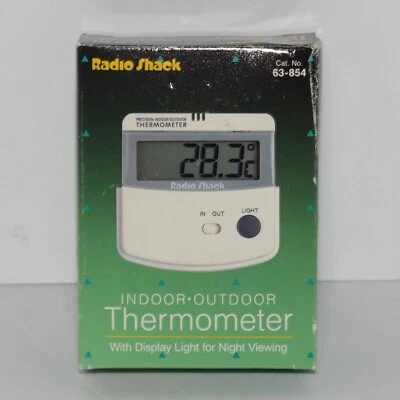 Radio Shack 63-854 LCD Indoor Outdoor Thermometer w Built in Stand Vtg - Image 1 of 4