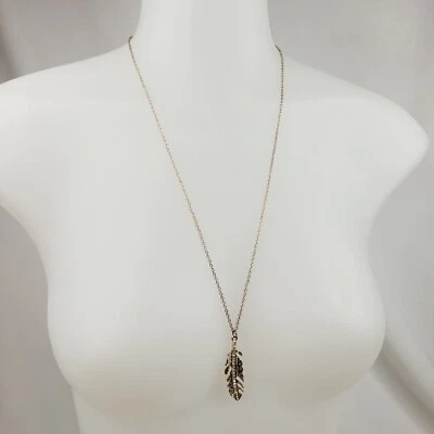 Pingente de penas em corrente longa colar de joias da moda - Imagem 1 de 4