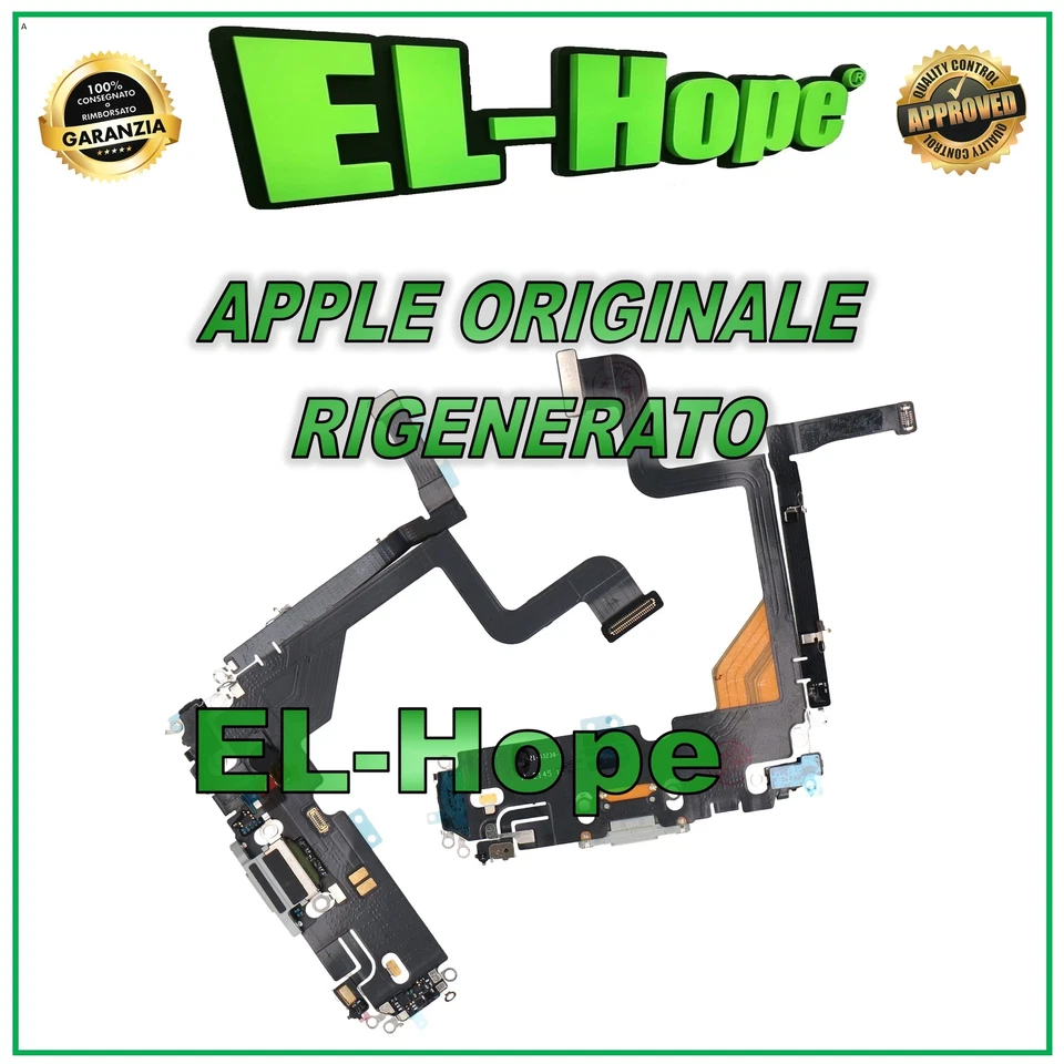 FLAT CONNETTORE DI RICARICA RIGENERATO ORIGINALE APPLE IPHONE 13 PRO ARGENTO - Immagine 1 di 1