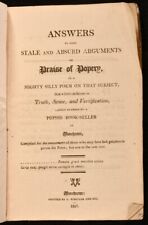 1807 Answers to Some Stale and Absurd Arguments in Praise of Popery Very Scarce