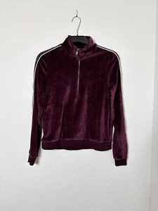 Fabletics Britt Pullover Half-Zip Velour Pullover Sweatshirt Burgundy Women's XS - Picture 1 of 4