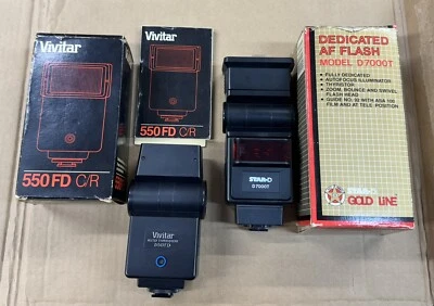 Vivitar 550FD C/R Dedicated Electronic Flash Star D D7000T Open Box - Image 1 of 2