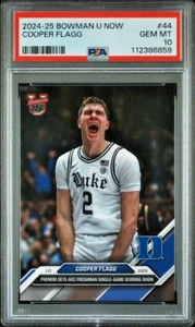 PSA 10 Cooper Flagg RC 2024-25 Bowman U Now #44 42 pt ACC Freshman Record /8444 - Picture 1 of 3