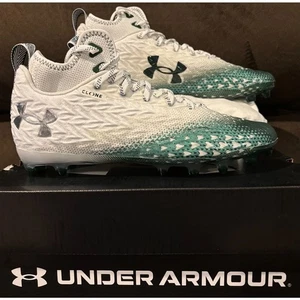 Under Armour Spotlight Clone 3.0 MC Football Cleats Mens Size 12 White/Green NIB - Picture 1 of 3
