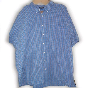 Men's The Foundry Comfort Shirt Size 3X Blue Gray Grey Plaid Short Sleeve Button - Picture 1 of 5