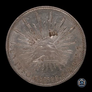 Messico - 1 Peso - 1899 (Cn JQ) Zecca Culiacan - Chopmarks - Foto 1 di 5