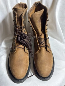 Justin Original Workboots Livestock 8 Inch Lace Up Work 8.5EE Mens Brown  OW760 - Picture 1 of 9