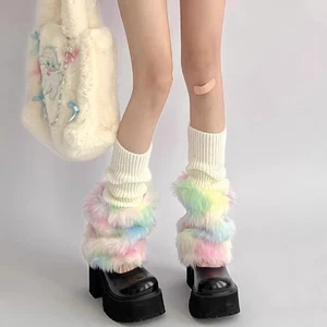 Fur Plush Fluffy Boots Socks Warm Hosiery New Clothing Accessories Women - Picture 1 of 11