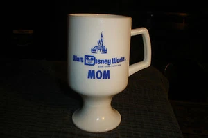 Vintage Walt Disney World "MOM" White Milk Glass Mug Coffee Cup - Picture 1 of 4