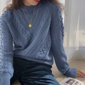 Suéter de punto de lana azul Sezane Solal para mujer - Imagen 1 de 13
