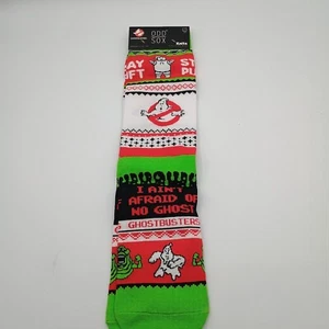 NWT Odd Sox Ghostbusters Christmas Ugly Sweater Crew Style Socks Size: 8-12 - Picture 1 of 5
