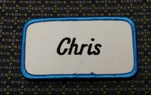 PARCHE AZUL Y BLANCO CHRIS NAME TAG - Imagen 1 de 2