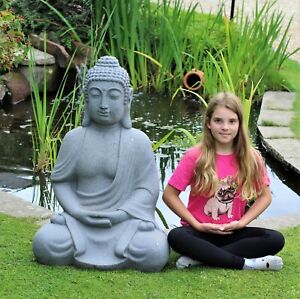 Grand ornement de jardin assis géant effet Bouddha extérieur intérieur statue thaïlandaise 1M