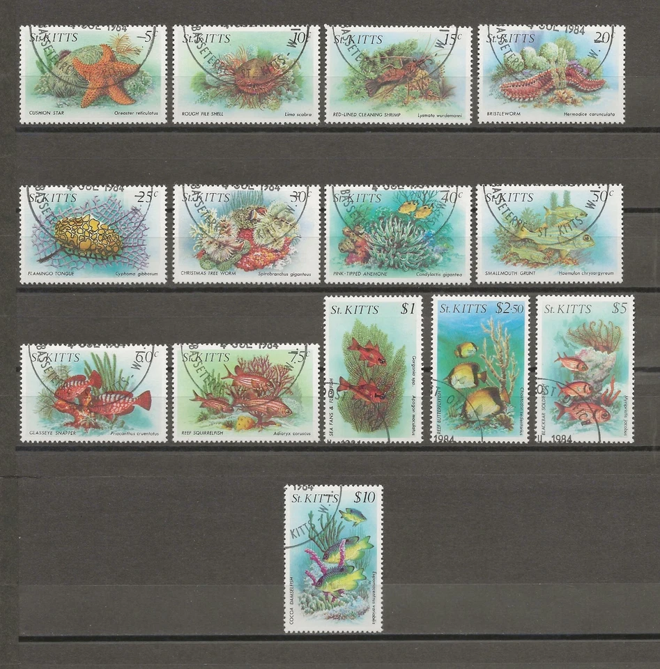 ST KITTS & NEVIS/ST KITTS 1984 SG 143/156 USADO Foto 1 de 1