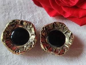 Collection duo boutons résine et cabochon noir motif etoile 2,2 cm D6S - Picture 1 of 4