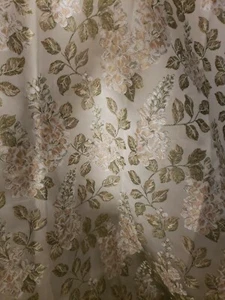 Croscill Jacquard Damask Green Gold Floral Drapes Curtain 40 x 84 Pair - Picture 1 of 5