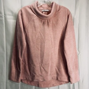 DSG Dicks Sporting Goods Womens S Fleece Top Cowl Neck Heathered Pink Cozy READ - Picture 1 of 8