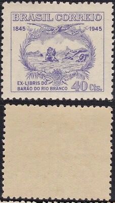 Brazil 1945 40 Cr. Baron of Rio Branco Sc-627 MVLH OG #W7 - US Seller - Image 1 of 2