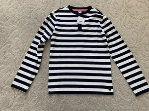 NWT Boy’s Janie and Jack Striped Henley Shirt- Size 12 - Picture 1 of 7
