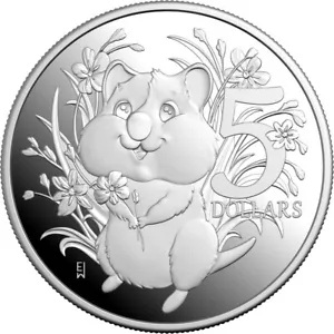 Moneda de prueba de $5 de plata fina Aussie Bubs 2025 Australia 1 oz - Quokka Joey - Imagen 1 de 3