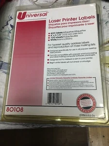 Universal Office Products 80108 Laser 4" x 3 1/3" Drucker Permanente Etiketten - Bild 1 von 2