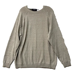 Roundtree & Yorke Easy Care Sweater Men XXL Beige Wool Cotton Pullover Ribbed * - Picture 1 of 10