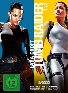 LARA CROFT: TOMB RAIDER 1+2 LIMITED MEDIABOOK UHD-BOX - 4 ULTRA HD BLU-RAY NEW - Imagen 1 de 1
