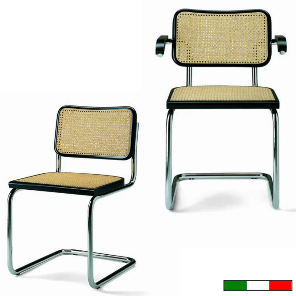 Sedia CESCA di Marcel Breuer con o senza Braccioli bordo Nero - Made in Italy - Immagine 1 di 1