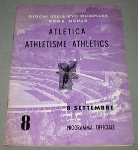 Official Original 1960 Rome Summer Olympic Athletics Program  - Picture 1 of 1